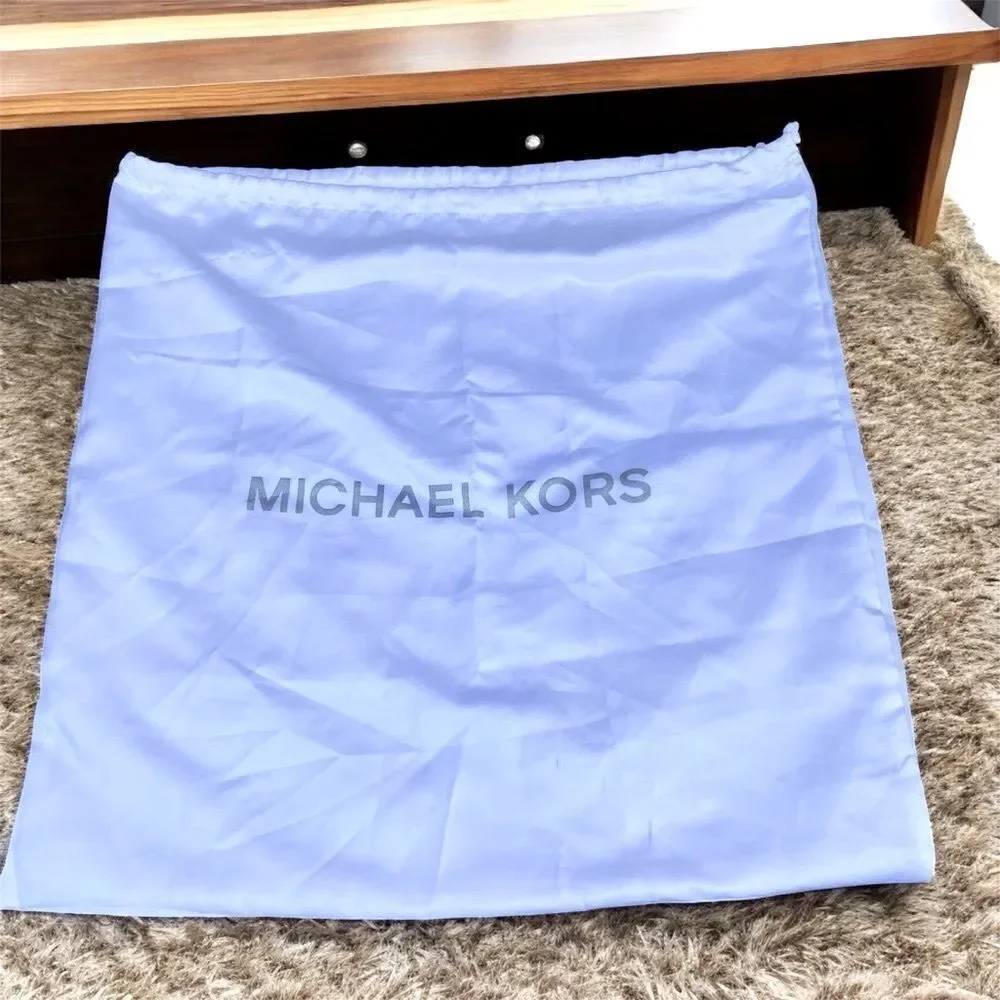 Michael Kors White Drawstring Silky Dust/Storage Bag w/Silver Logo Lettering